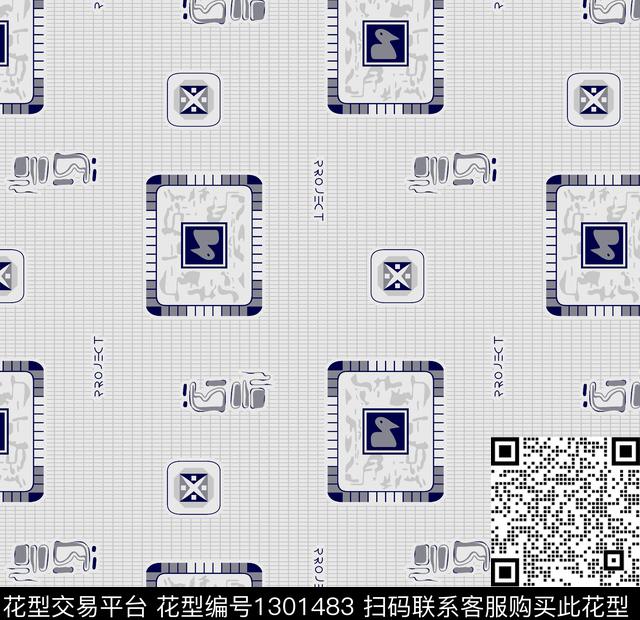 几何男装满版花大牌风传统印花华亿平台下载（图片编号: 1301483） - 瓦栏（Walan）
