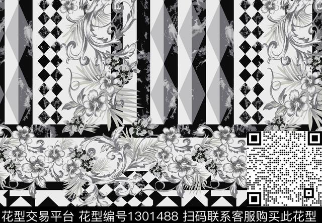 几何男装满版花大牌风传统印花华亿平台下载（图片编号: 1301488） - 瓦栏（Walan）