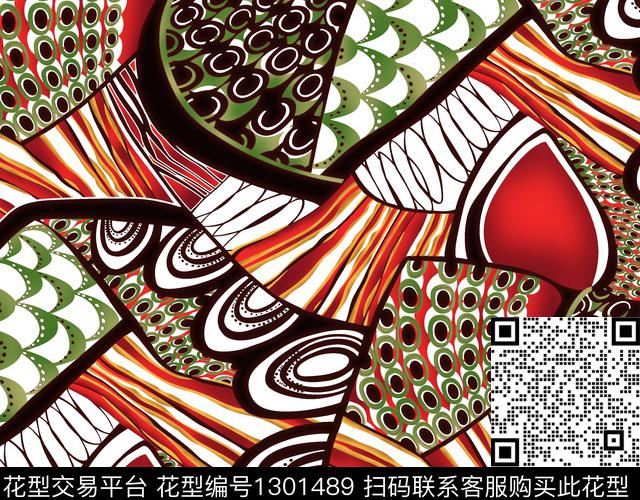 几何男装满版花大牌风数码印花华亿平台下载（图片编号: 1301489） - 瓦栏（Walan）