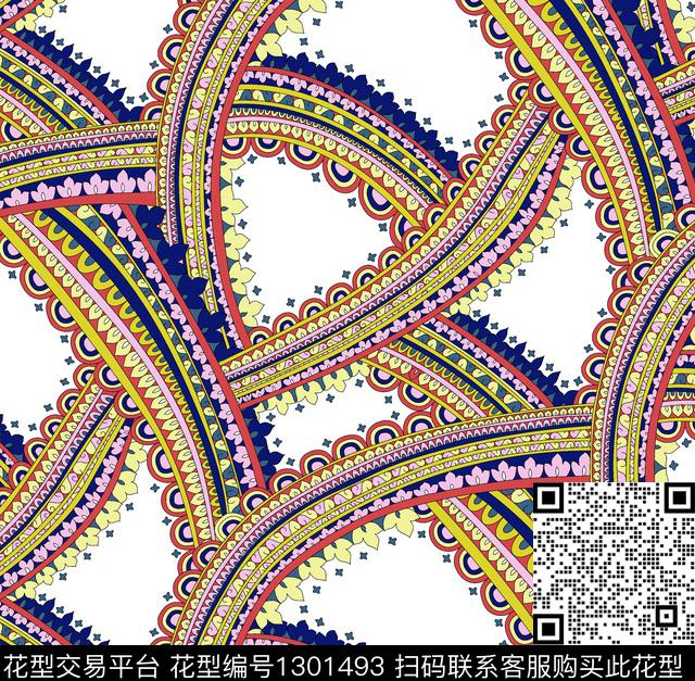 几何男装满版花大牌风传统印花华亿平台下载（图片编号: 1301493） - 瓦栏（Walan）