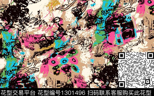 几何男装满版花大牌风传统印花华亿平台下载（图片编号: 1301496） - 瓦栏（Walan）