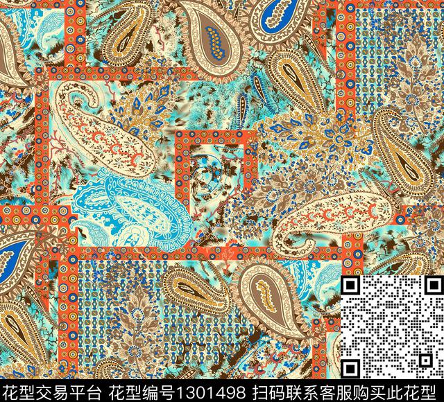 几何男装满版花大牌风传统印花华亿平台下载（图片编号: 1301498） - 瓦栏（Walan）