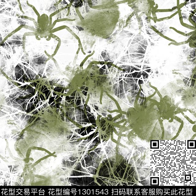 蜘蛛男装满版花抽象男装数码印花华亿平台下载（图片编号: 1301543） - 瓦栏（Walan）