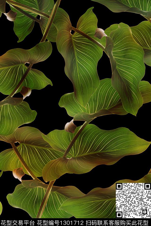 绿植树叶绿色趋势华亿平台数码印花华亿平台下载（图片编号: 1301712） - 瓦栏（Walan）