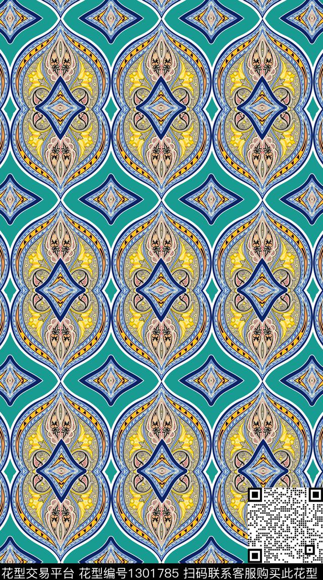 民族风佩斯利满版散花传统印花华亿平台下载（图片编号: 1301785） - 瓦栏（Walan）