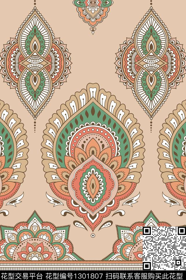 波西米亚民族风佩斯利传统印花华亿平台下载（图片编号: 1301807） - 瓦栏（Walan）