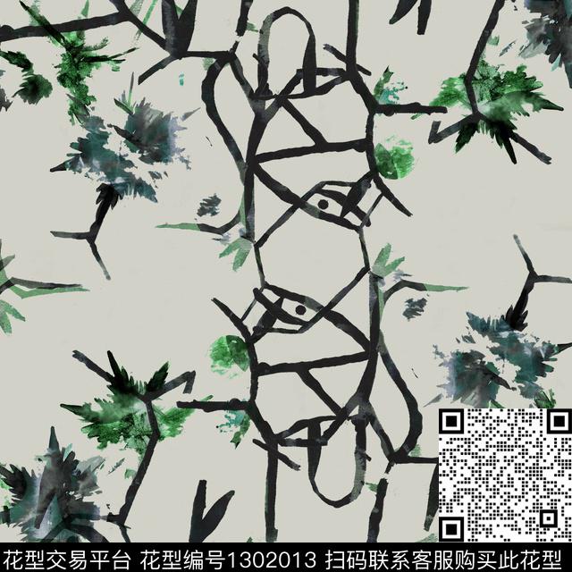 花卉满版散花大牌风数码印花华亿平台下载（图片编号: 1302013） - 瓦栏（Walan）