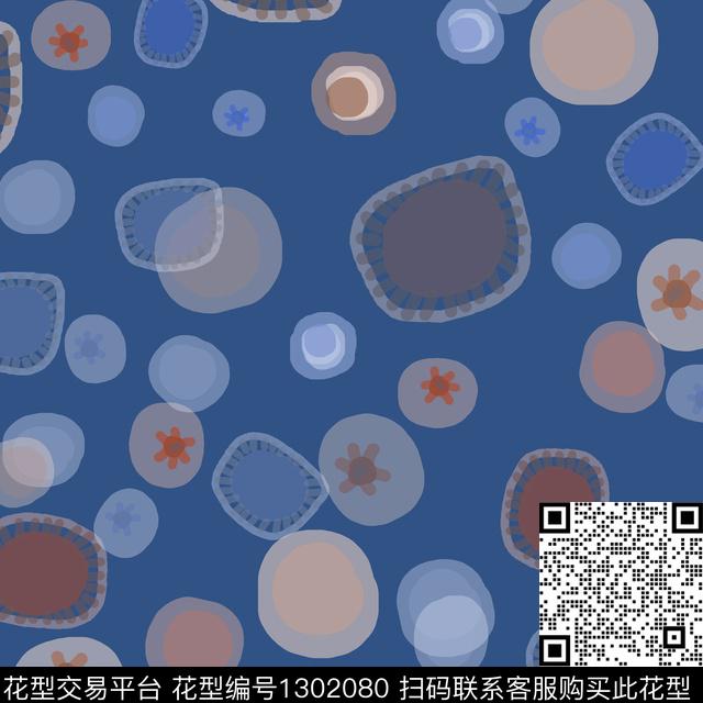 几何手绘线条笔触抽象波点数码印花华亿平台下载（图片编号: 1302080） - 瓦栏（Walan）