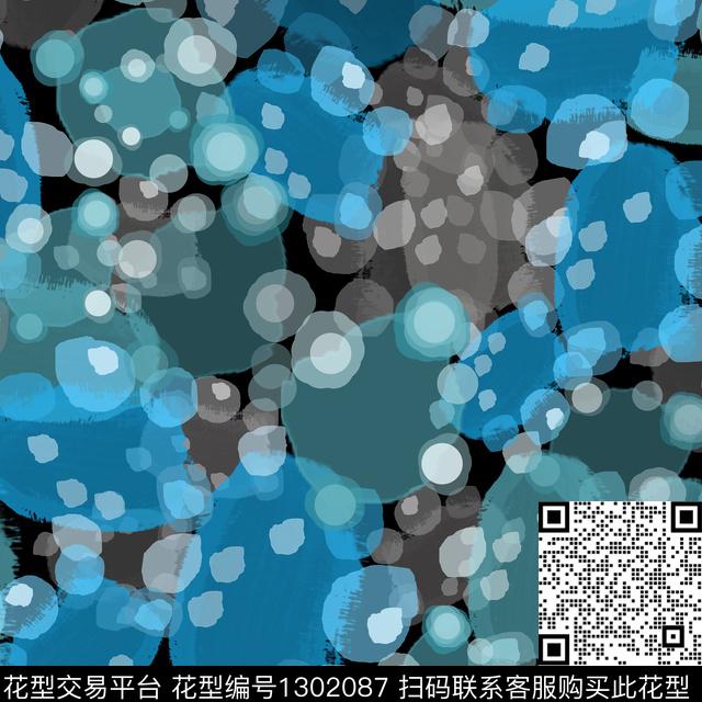 几何圆圈与波点抽象波点数码印花华亿平台下载（图片编号: 1302087） - 瓦栏（Walan）