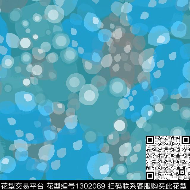 几何圆圈与波点抽象波点数码印花华亿平台下载（图片编号: 1302089） - 瓦栏（Walan）