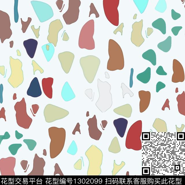 几何圆圈与波点抽象波点数码印花华亿平台下载（图片编号: 1302099） - 瓦栏（Walan）