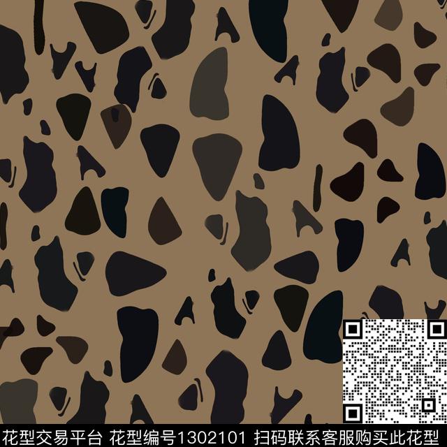 几何圆圈与波点抽象波点数码印花华亿平台下载（图片编号: 1302101） - 瓦栏（Walan）