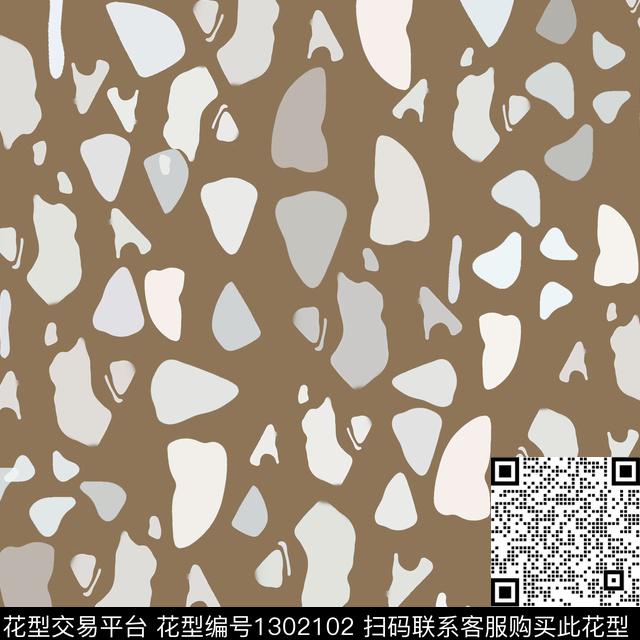 几何圆圈与波点抽象波点数码印花华亿平台下载（图片编号: 1302102） - 瓦栏（Walan）