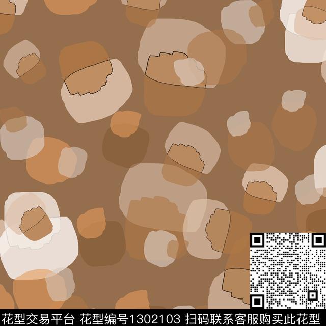 几何手绘线条笔触抽象波点数码印花华亿平台下载（图片编号: 1302103） - 瓦栏（Walan）