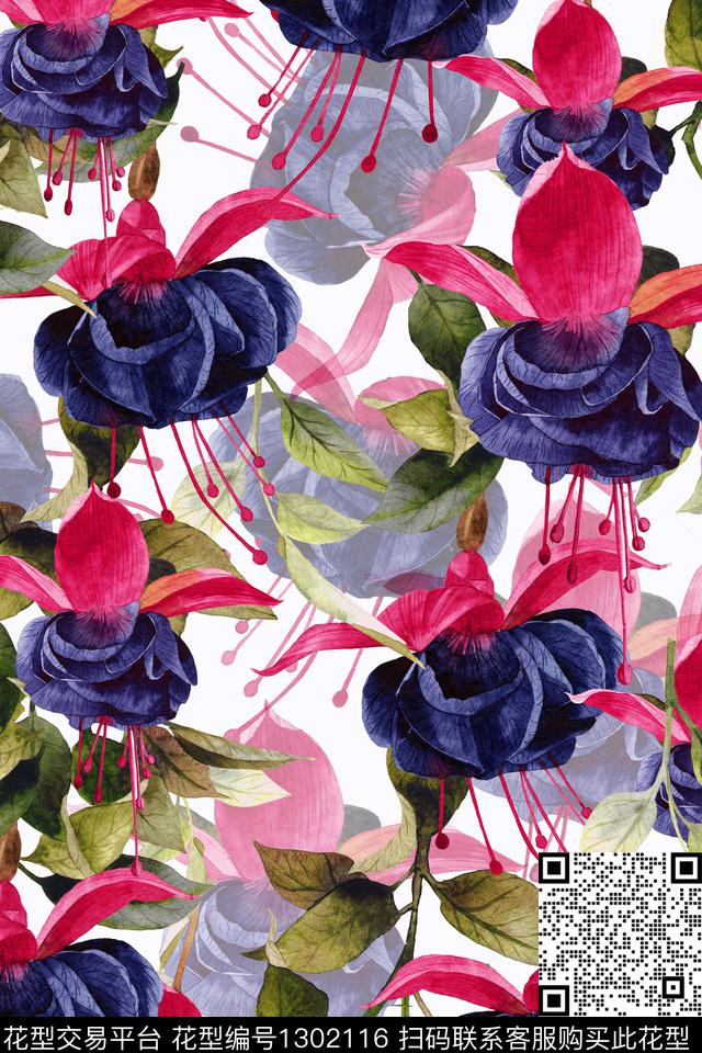 绿植树叶花卉数码印花华亿平台下载（图片编号: 1302116） - 瓦栏（Walan）