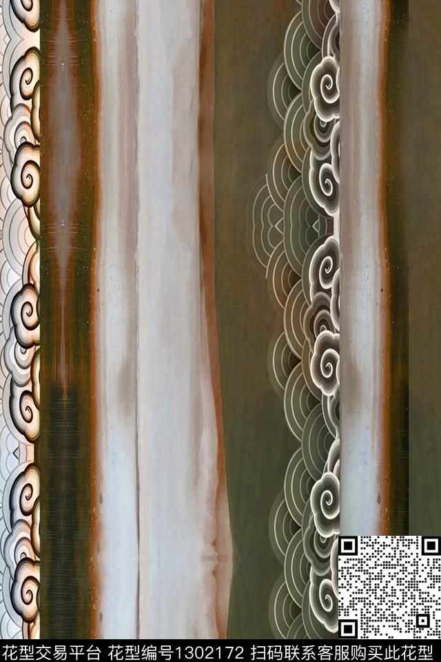 民族风中国风竖条华亿平台数码印花华亿平台下载（图片编号: 1302172） - 瓦栏（Walan）