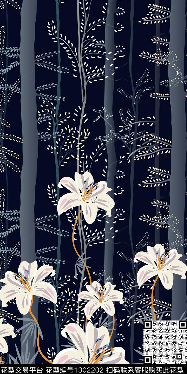 女装定位花女装花卉数码印花华亿平台下载（图片编号: 1302202） - 瓦栏（Walan）