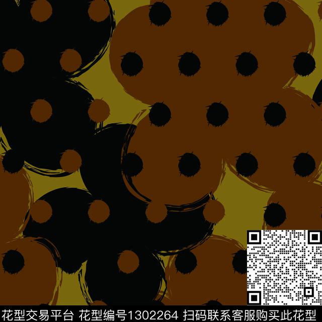 趣味波点几何传统印花华亿平台下载（图片编号: 1302264） - 瓦栏（Walan）