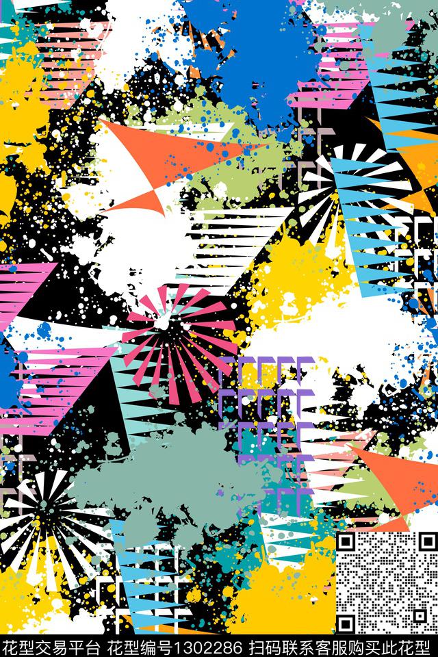 运动服抽象男装潮牌传统印花华亿平台下载（图片编号: 1302286） - 瓦栏（Walan）