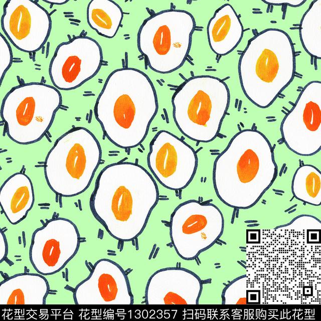 卡通趣味手绘鸡蛋传统印花华亿平台下载（图片编号: 1302357） - 瓦栏（Walan）