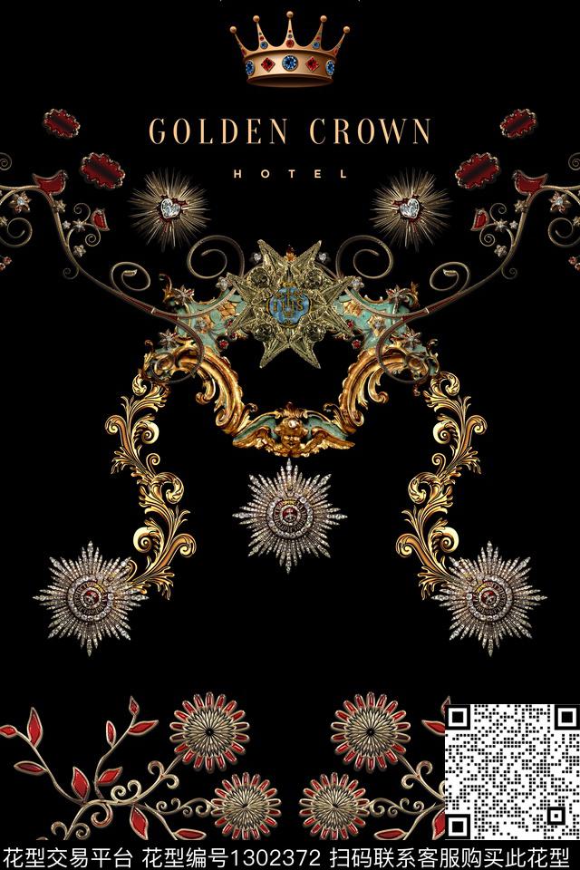 金属男装满版散花数码印花华亿平台下载（图片编号: 1302372） - 瓦栏（Walan）