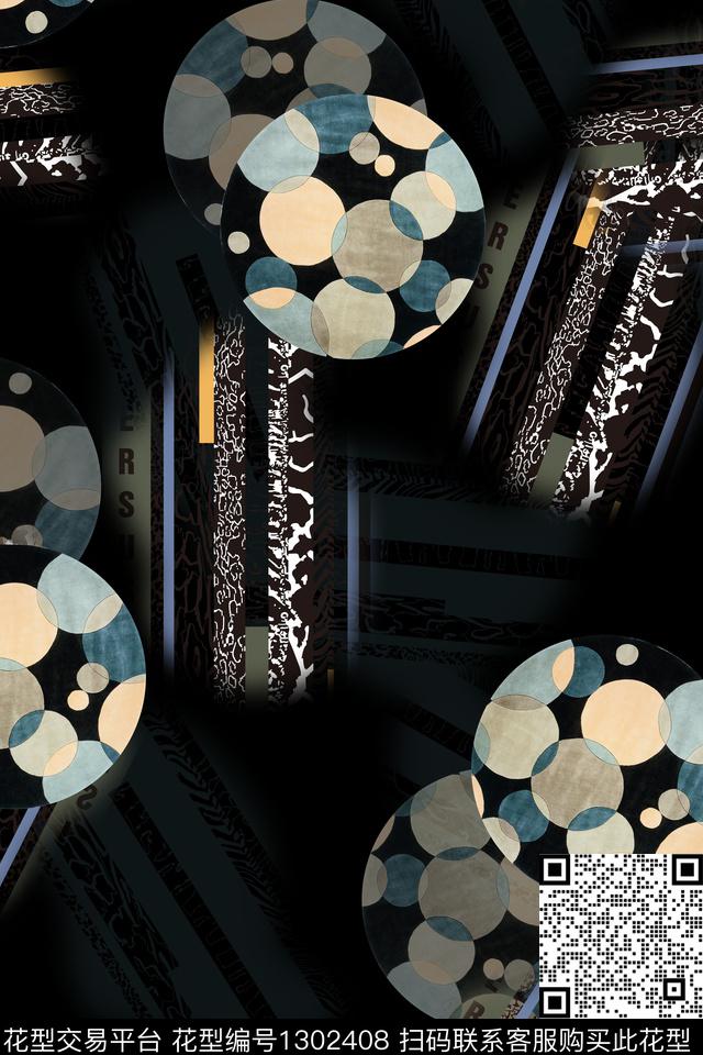 几何男装满版散花数码印花华亿平台下载（图片编号: 1302408） - 瓦栏（Walan）