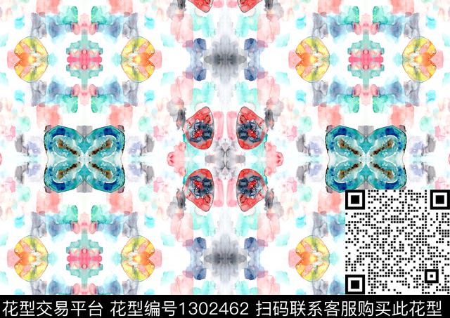 水彩渐变数码印花华亿平台下载（图片编号: 1302462） - 瓦栏（Walan）