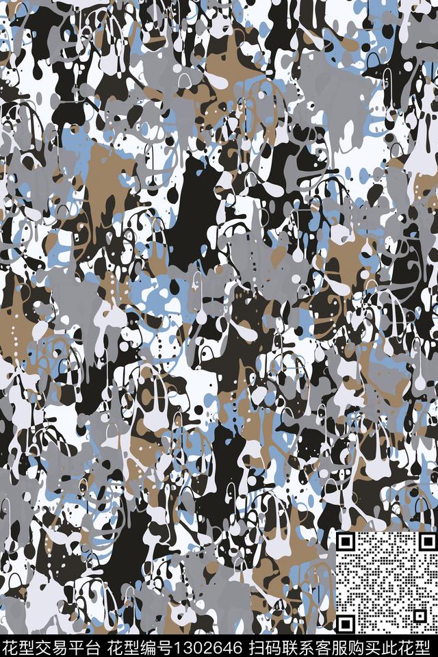 纹理抽象男装户外传统印花华亿平台下载（图片编号: 1302646） - 瓦栏（Walan）