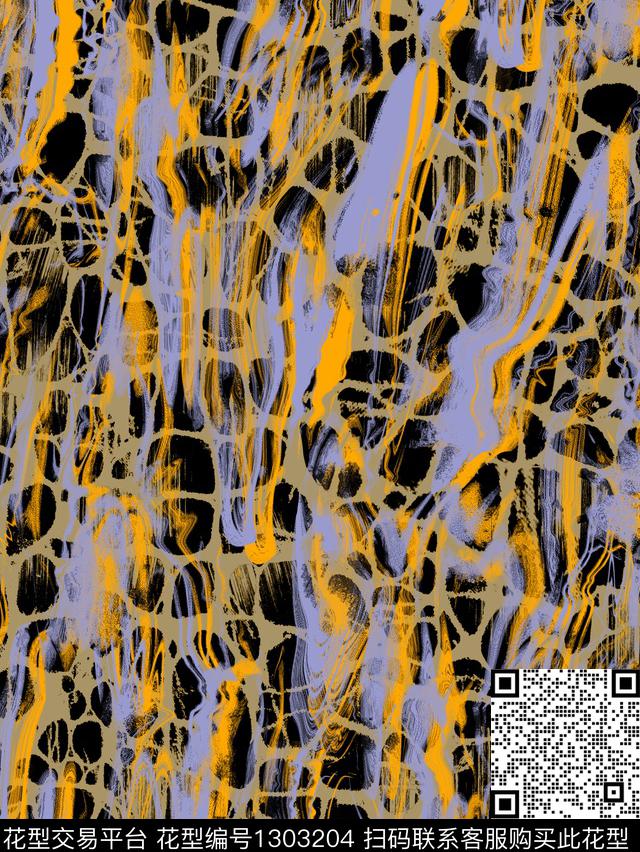 几何笔触女装数码印花华亿平台下载（图片编号: 1303204） - 瓦栏（Walan）