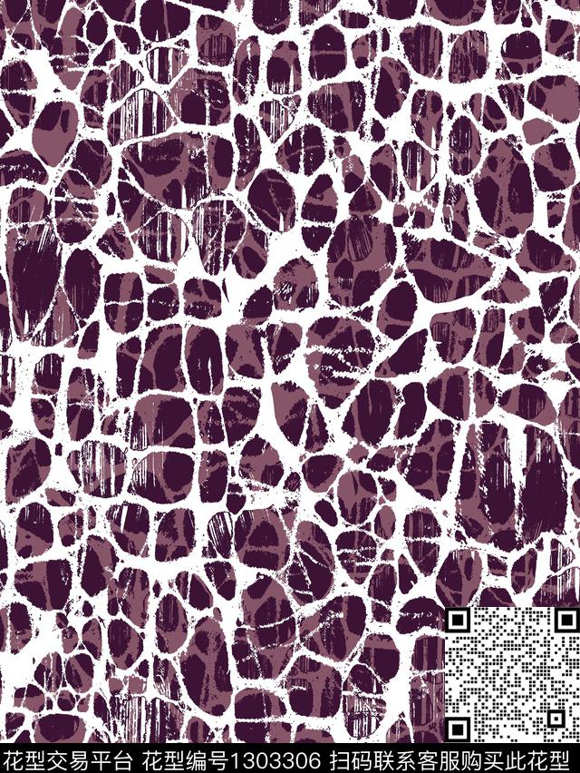 几何笔触女装数码印花华亿平台下载（图片编号: 1303306） - 瓦栏（Walan）