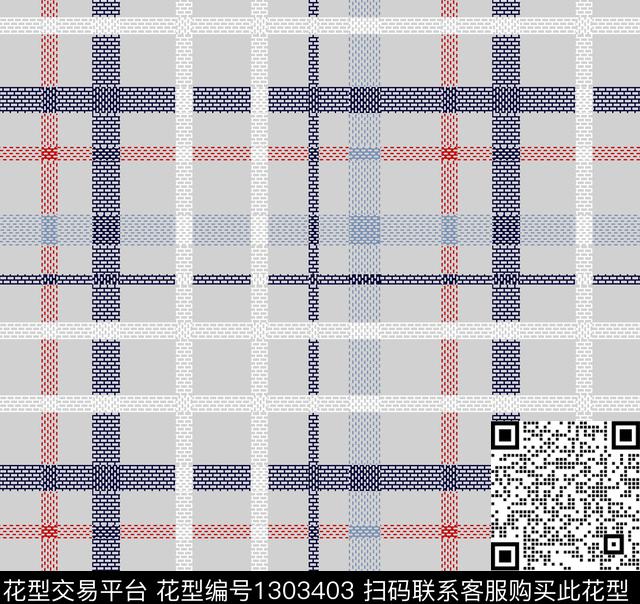 几何格子男装满版花传统印花华亿平台下载（图片编号: 1303403） - 瓦栏（Walan）