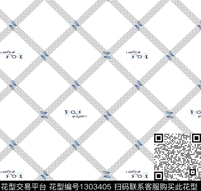 几何格子男装满版花传统印花华亿平台下载（图片编号: 1303405） - 瓦栏（Walan）