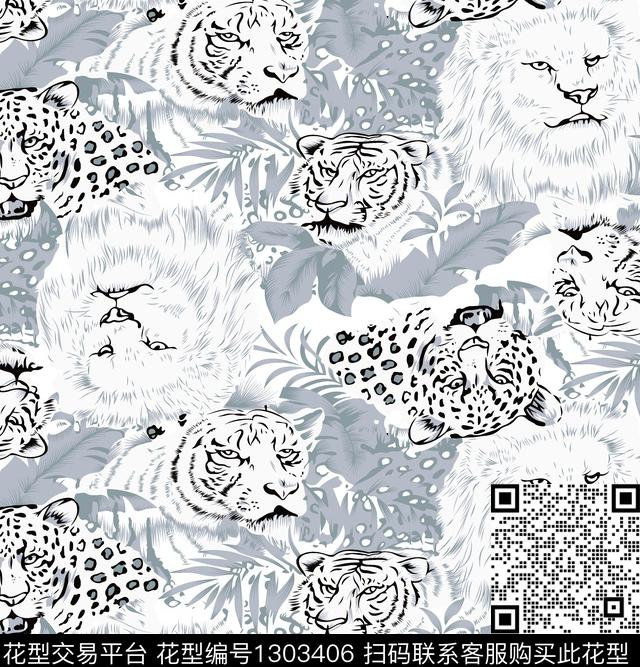 豹纹男装满版花大牌风传统印花华亿平台下载（图片编号: 1303406） - 瓦栏（Walan）