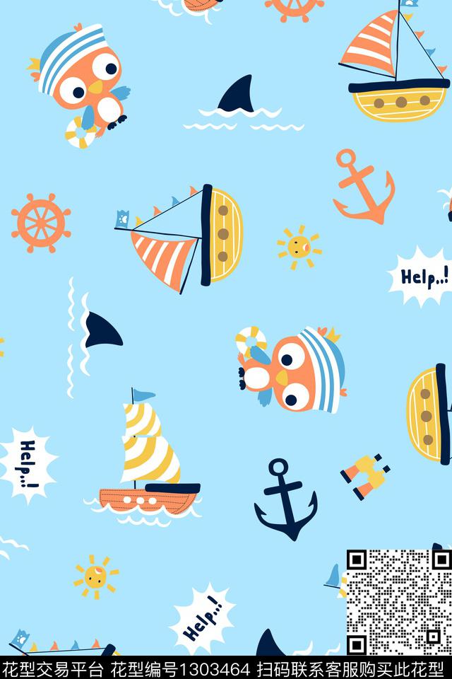 航海童装卡通传统印花华亿平台下载（图片编号: 1303464） - 瓦栏（Walan）