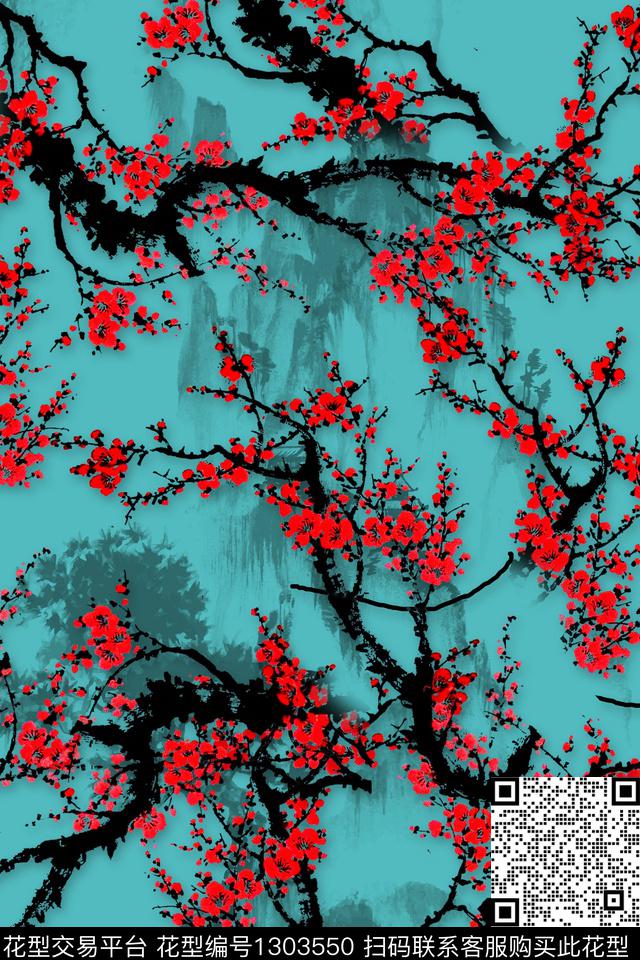 花卉旗袍中老年数码印花华亿平台下载（图片编号: 1303550） - 瓦栏（Walan）