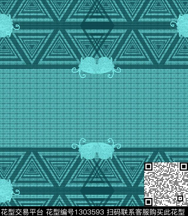 几何线条画抽象数码印花华亿平台下载（图片编号: 1303593） - 瓦栏（Walan）