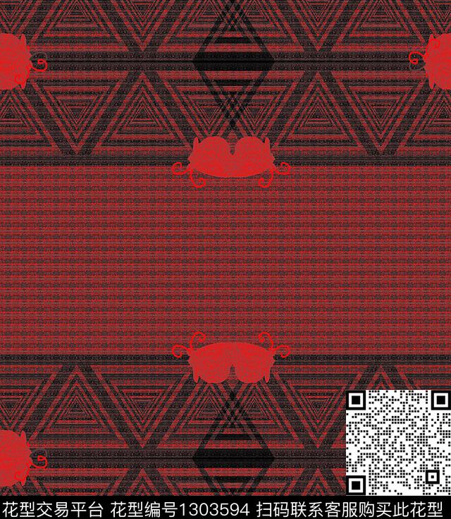 几何线条画抽象数码印花华亿平台下载（图片编号: 1303594） - 瓦栏（Walan）