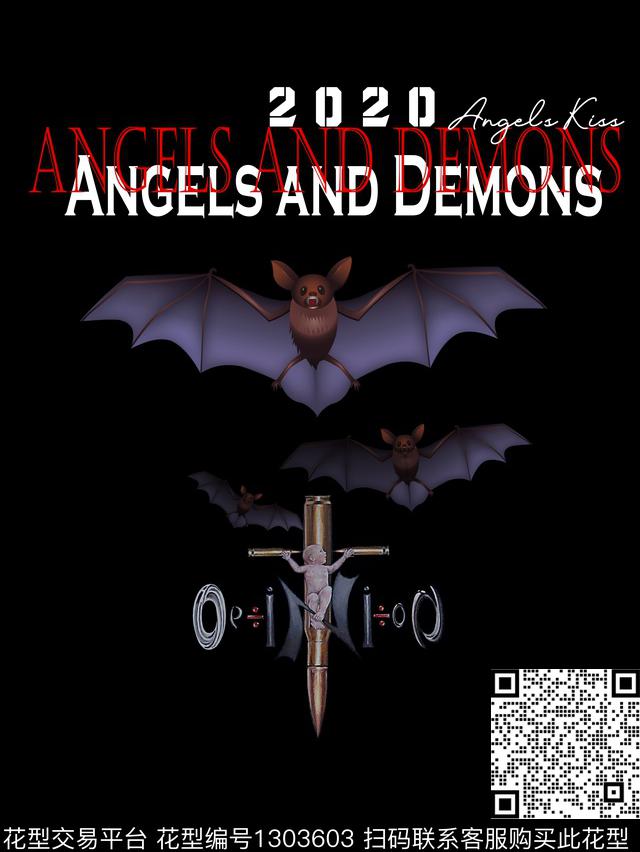 蝙蝠字母潮牌数码印花华亿平台下载（图片编号: 1303603） - 瓦栏（Walan）