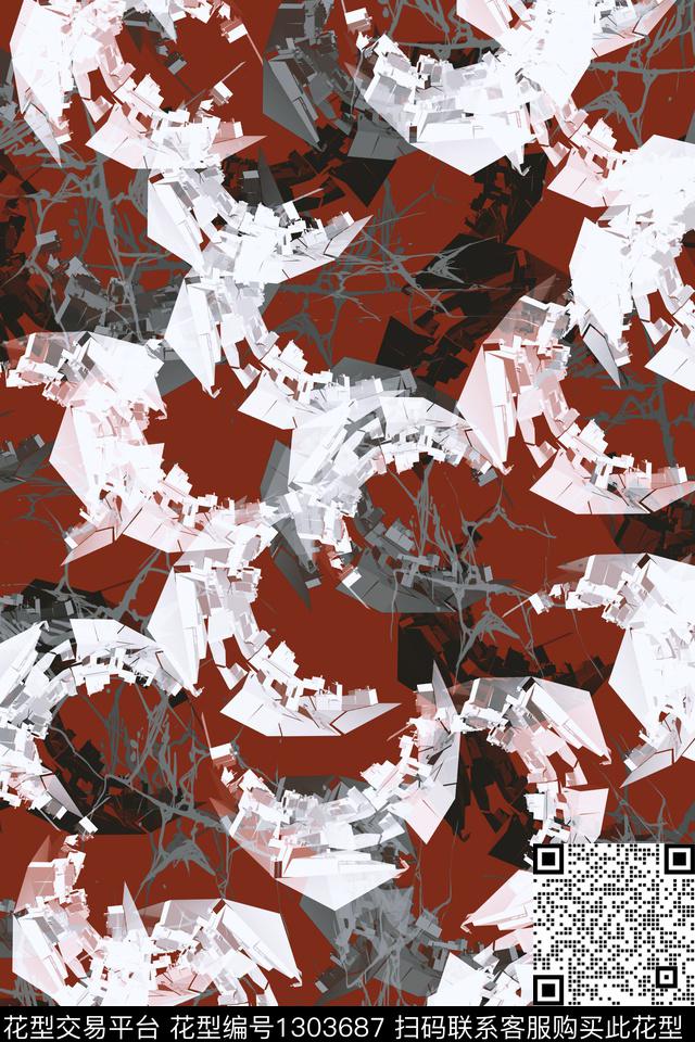 时尚运动服抽象男装传统印花华亿平台下载（图片编号: 1303687） - 瓦栏（Walan）