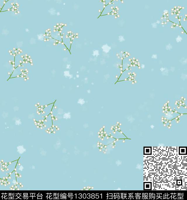 花卉春夏华亿平台小碎花数码印花华亿平台下载（图片编号: 1303851） - 瓦栏（Walan）
