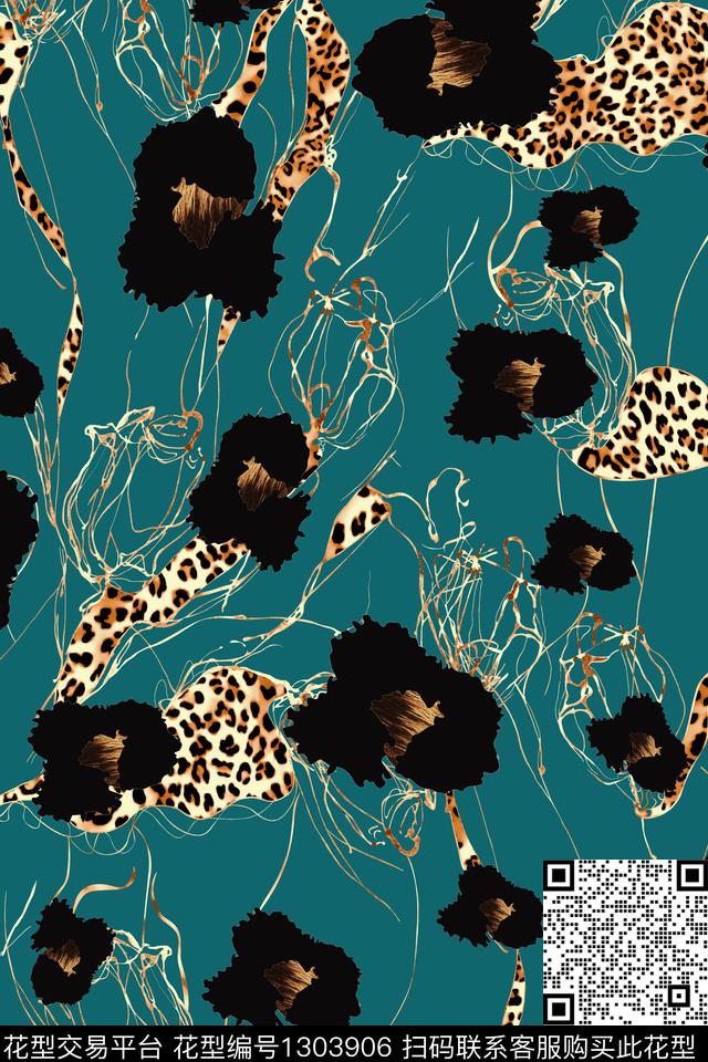 豹纹动物大牌风、数码印花华亿平台下载（图片编号: 1303906） - 瓦栏（Walan）