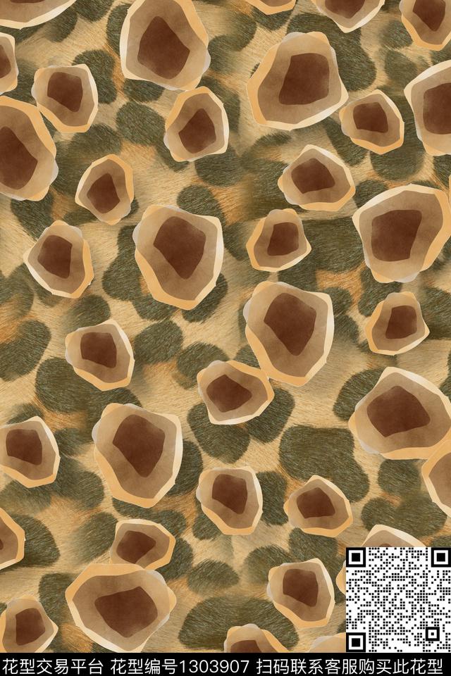 豹纹动物大牌风数码印花华亿平台下载（图片编号: 1303907） - 瓦栏（Walan）
