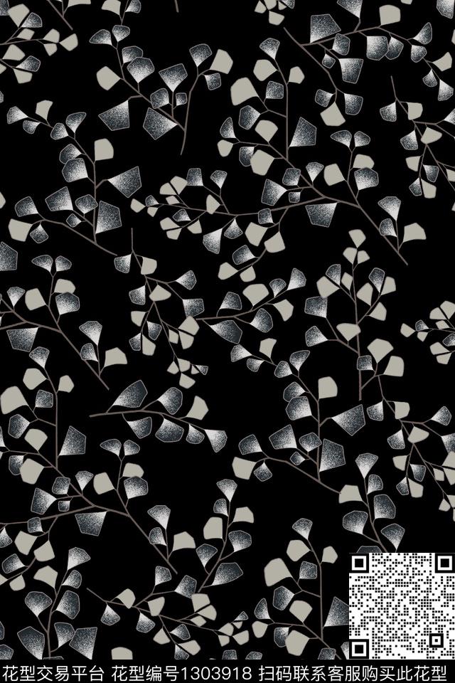 时尚几何树枝数码印花华亿平台下载（图片编号: 1303918） - 瓦栏（Walan）
