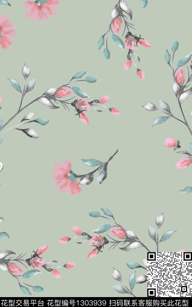 花卉大牌风淑女数码印花华亿平台下载（图片编号: 1303939） - 瓦栏（Walan）