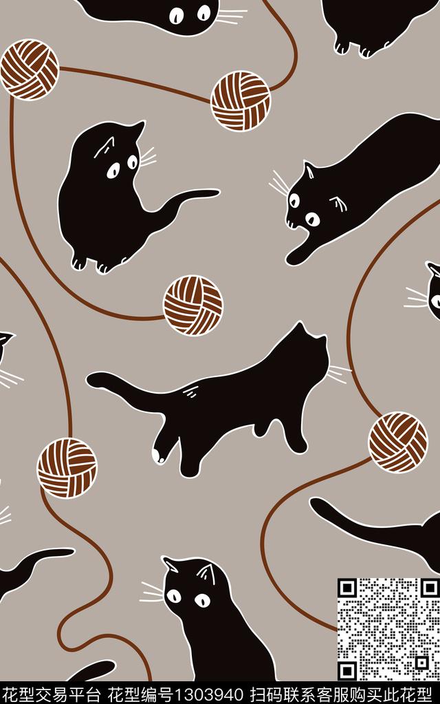 毛线可爱趣味传统印花华亿平台下载（图片编号: 1303940） - 瓦栏（Walan）