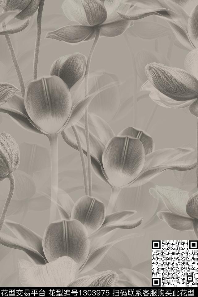 大牌男装写实风格简洁素雅数码印花华亿平台下载（图片编号: 1303975） - 瓦栏（Walan）