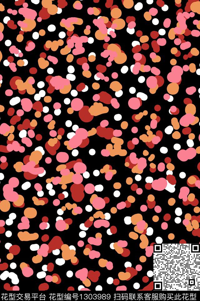 几何波点深色底华亿平台传统印花华亿平台下载（图片编号: 1303989） - 瓦栏（Walan）