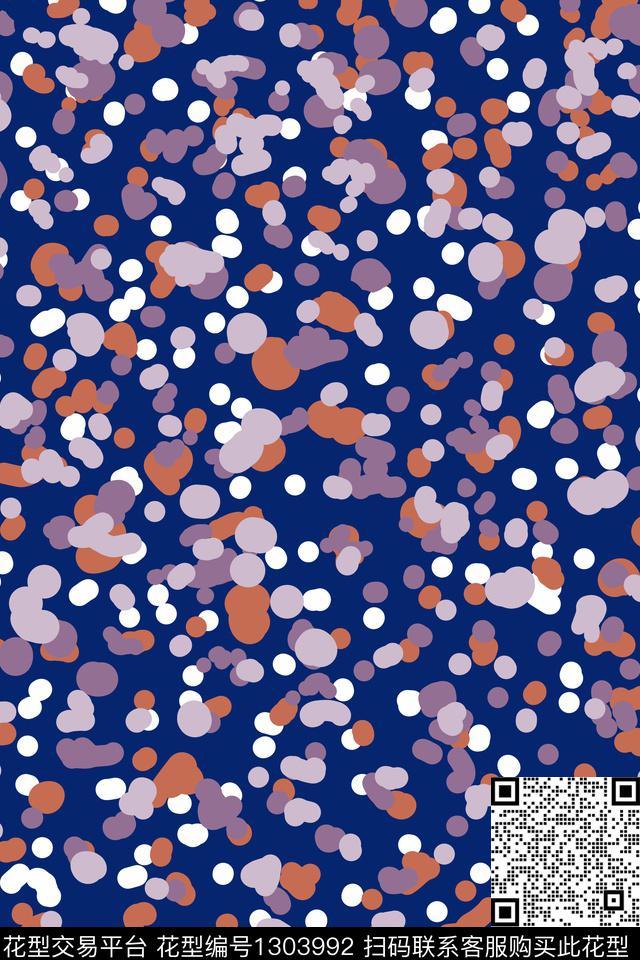 几何波点深色底华亿平台传统印花华亿平台下载（图片编号: 1303992） - 瓦栏（Walan）