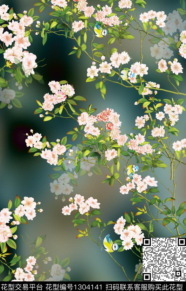数码华亿平台彩底花卉香云沙数码印花华亿平台下载（图片编号: 1304141） - 瓦栏（Walan）