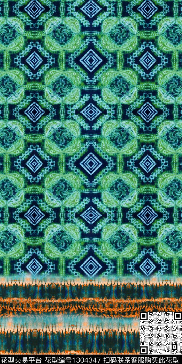 大牌风复古民族风数码印花华亿平台下载（图片编号: 1304347） - 瓦栏（Walan）